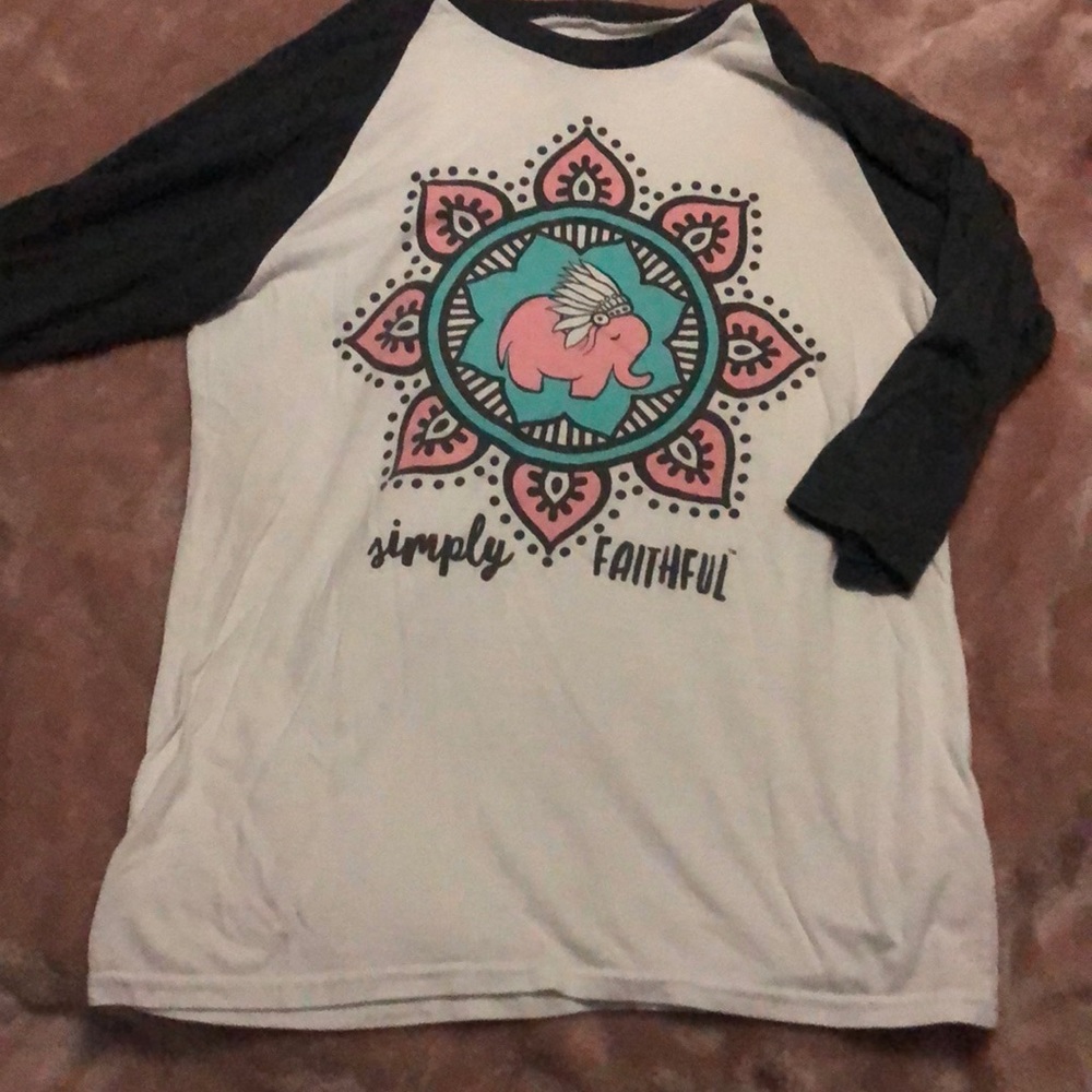 Long sleeve simple faithful shirt with design